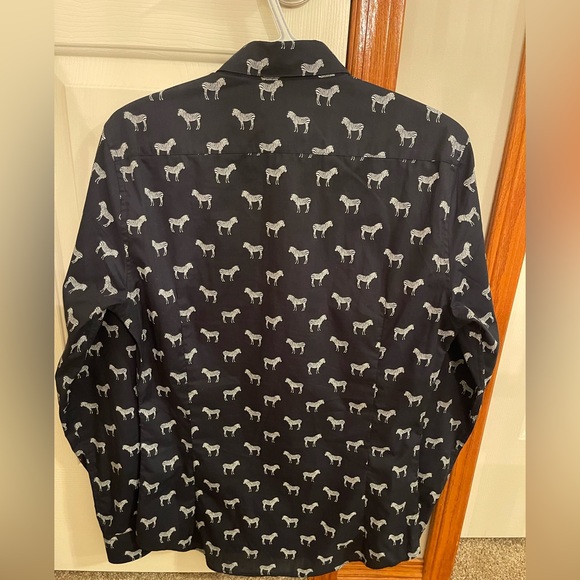 H & M Zebra Dress Shirt - Slim Fit Size Small - Picture 2 of 3